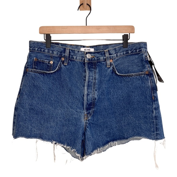 NWT RE/DONE 90's Low Slung Cut Off Shorts in Bleu Mere - Picture 6 of 13